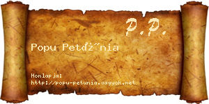 Popu Petúnia névjegykártya